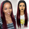 Long Straight Hair Gradient Color Chemical Fiber Headscarf Wig Headgear - Image 5