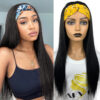 Long Straight Hair Gradient Color Chemical Fiber Headscarf Wig Headgear - Image 4