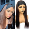 Long Straight Hair Gradient Color Chemical Fiber Headscarf Wig Headgear - Image 3