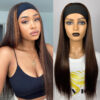 Long Straight Hair Gradient Color Chemical Fiber Headscarf Wig Headgear - Image 2