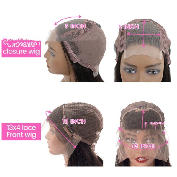 Wine Red Human Hair Wig - Image 3