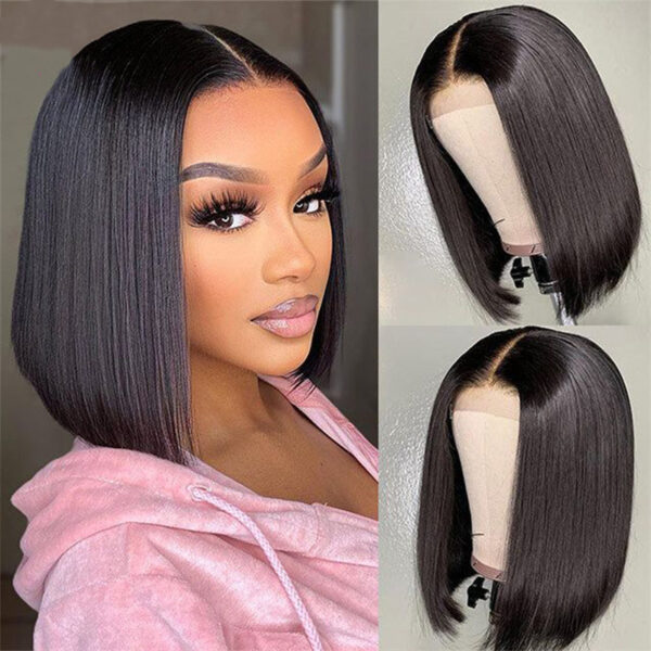 Short Straight Front Lace Wig Chemical Fiber Full-head Wig Fashion Natural - Image 4