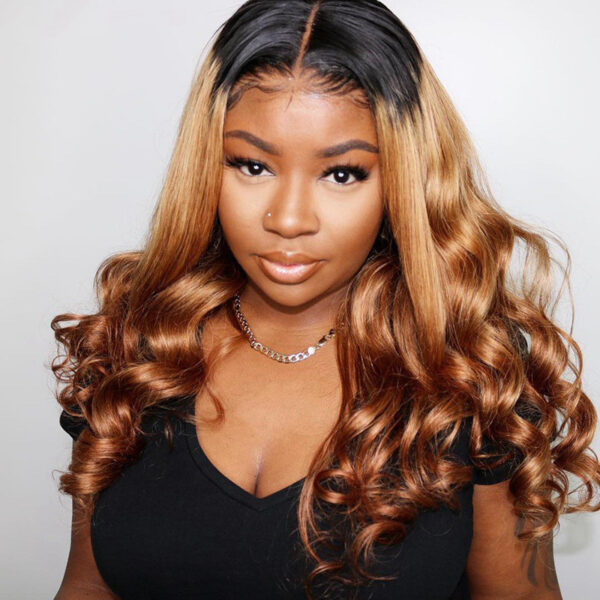 Ombre Lace Front Human Hair Wigs Remy Colourful
