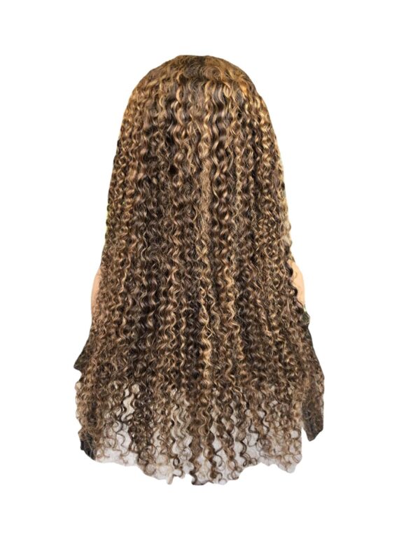 Piano Inter-color Highlight Curly Lace Wig - Image 6