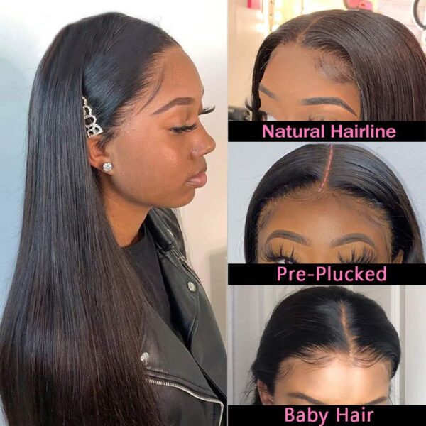 Brazilian Straight Front Lace Wig Human Hair - Image 2